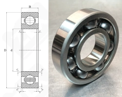 Подшипник B35-135G3C3 радиальный шариковый 35-80-19 мм