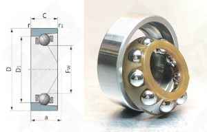 Подшипник 15BSW02 радиально-упорный шариковый 15-35-11 мм