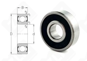 Подшипник 180017 (6072RS) радиальный шариковый 7-19-6 мм