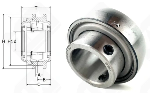 Подшипник корпусной SB205-16 (AS205-100) радиально-упорный шариковый 15-36-11 мм