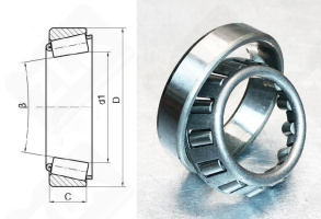 Подшипник 977907 К радиально-упорный роликовый конический 33,02-49,22-12,4 мм