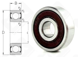 Подшипник 180028 (6282RS) радиальный шариковый 8-24-8 мм