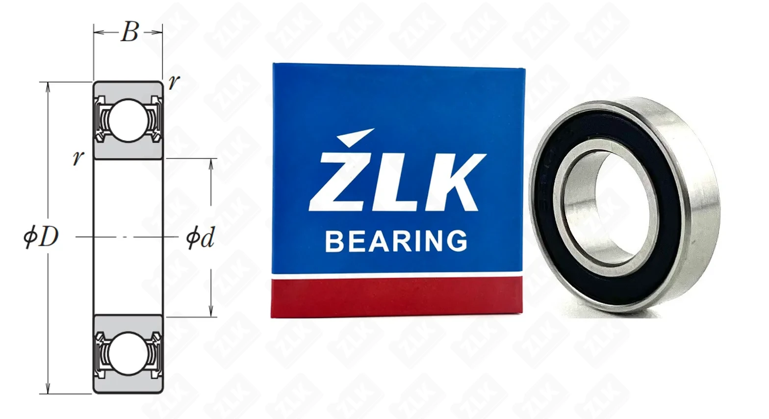 Подшипник шариковый 1000800 2RS (68002RS) 10×19×5 мм ZLK
