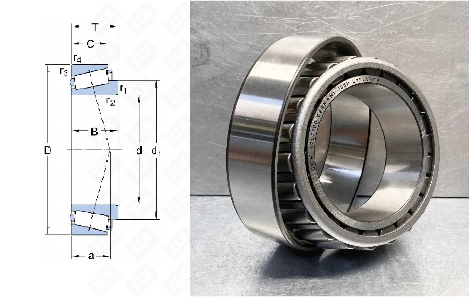 Подшипник роликовый (T2EE100) 100×165×47 мм SKF оригинал