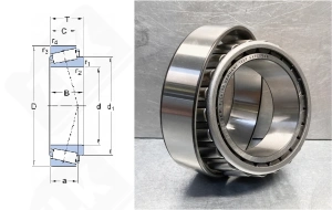 Подшипник T2EE100 радиально-упорный роликовый конический 100-165-47 мм