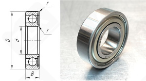 Подшипник 60103 (6003Z) радиальный шариковый 17-35-10 мм
