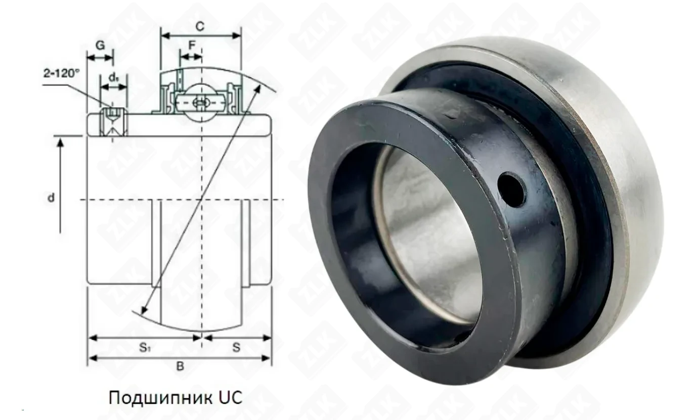 Подшипник шариковый 480210(780210) SA (SA210) 50×90×44 мм STC