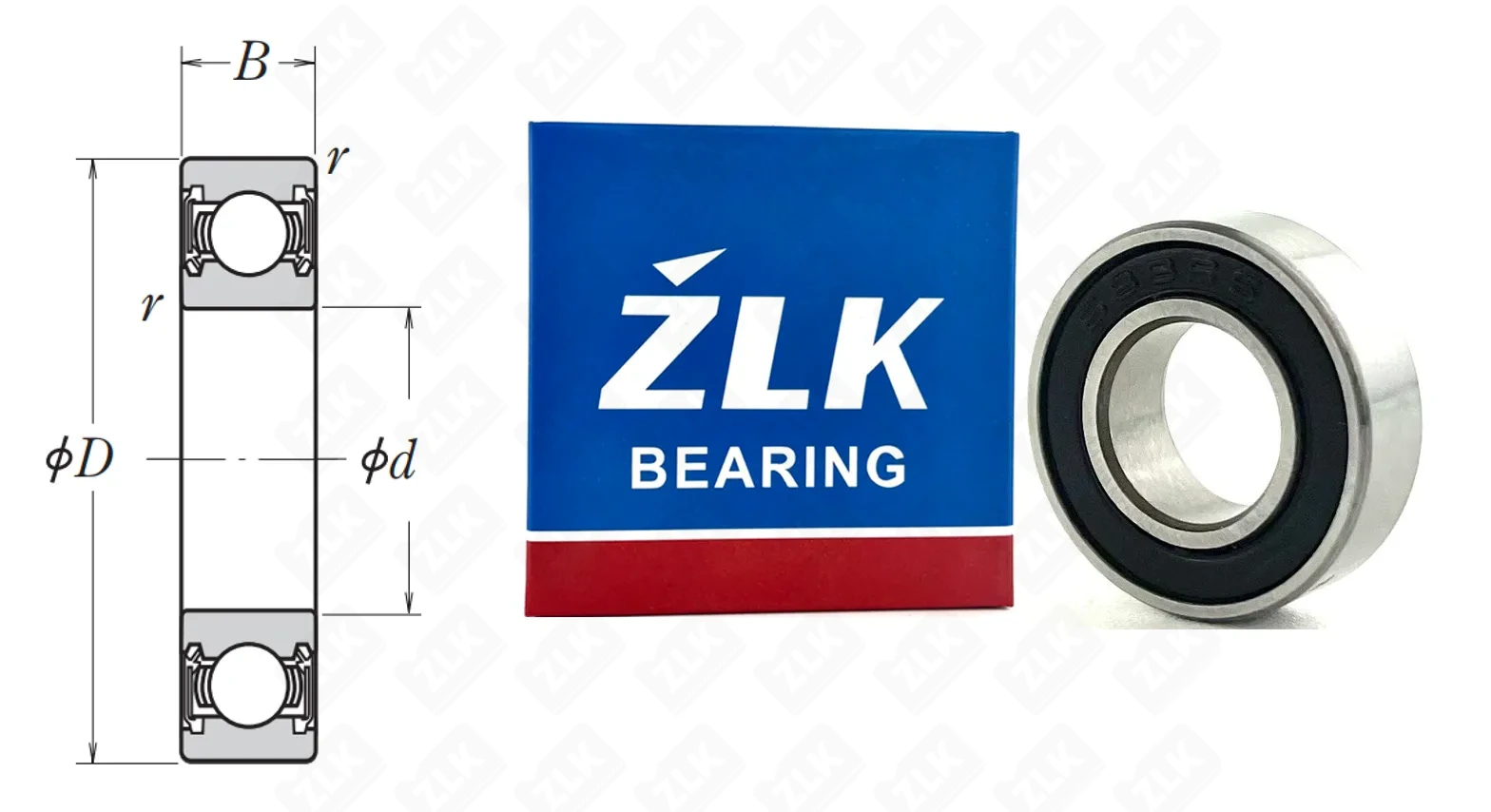 Подшипник шариковый 1000088-2RS (6882RS) 8×16×5 мм ZLK