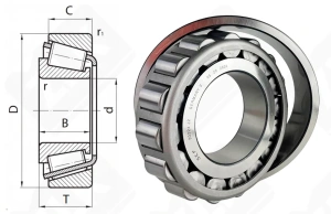 Подшипник 7324 (HR30324J2) радиально-упорный роликовый конический 120-260-59,5 мм