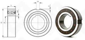 Обгонная муфта UKCC25ZZ (CSK25PP) радиальный шариковый 22-52-15 мм