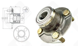 Подшипниковый ступичный узел HUB076-4 (MM25BS62DH TGB35309) радиально-упорный шариковый 25-61 мм