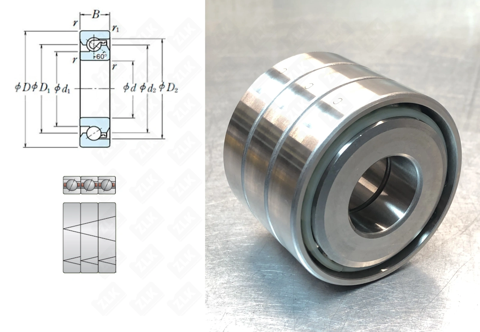 Подшипник шариковый  (25TAC62) 25×62×45 мм Timken оригинал