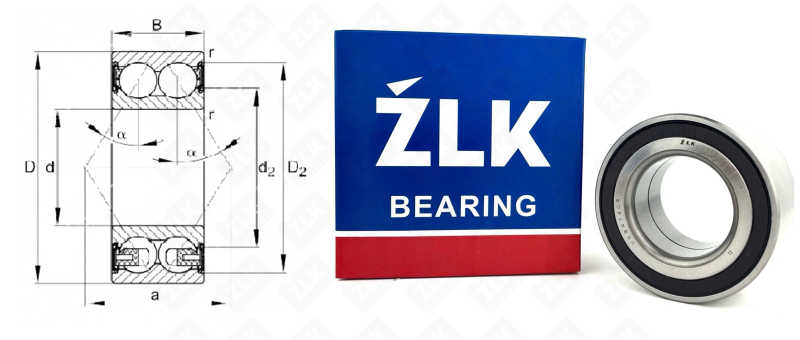 Подшипник шариковый  (VKBA7408) 43×80×40 мм ZLK