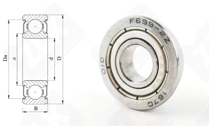 Подшипник 1000099 ZZ (F699ZZ) радиальный шариковый 9-20-6 мм