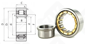 Подшипник 42505 Л (NJ2205EM) радиальный роликовый 25-52-18 мм