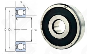 Подшипник 180300 (63002RS) радиальный шариковый 10-35-11 мм