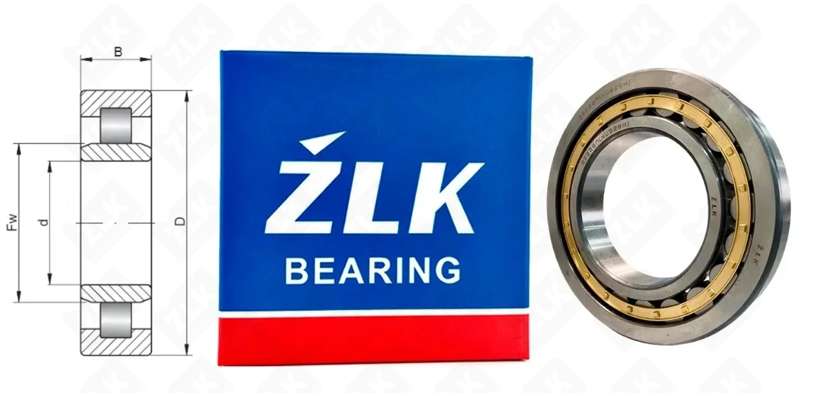 Подшипник роликовый 32228 Л (NU228M) 140×250×42 мм ZLK