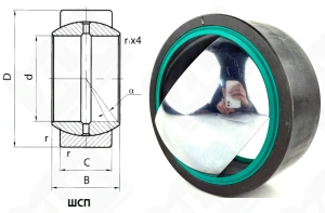 Подшипник GE80UK2RS шарнирный 80-120-55 мм