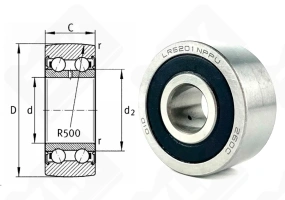 Подшипник LR5201NPPU (305801C2Z) радиально-упорный шариковый 12-35-15,9 мм