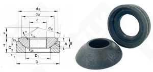 Подшипник GE25 AX шарнирный упорный 25-62-22 мм
