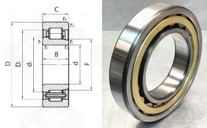 Подшипник 42217Л (NJ217ECM) радиальный роликовый 85-150-28 мм