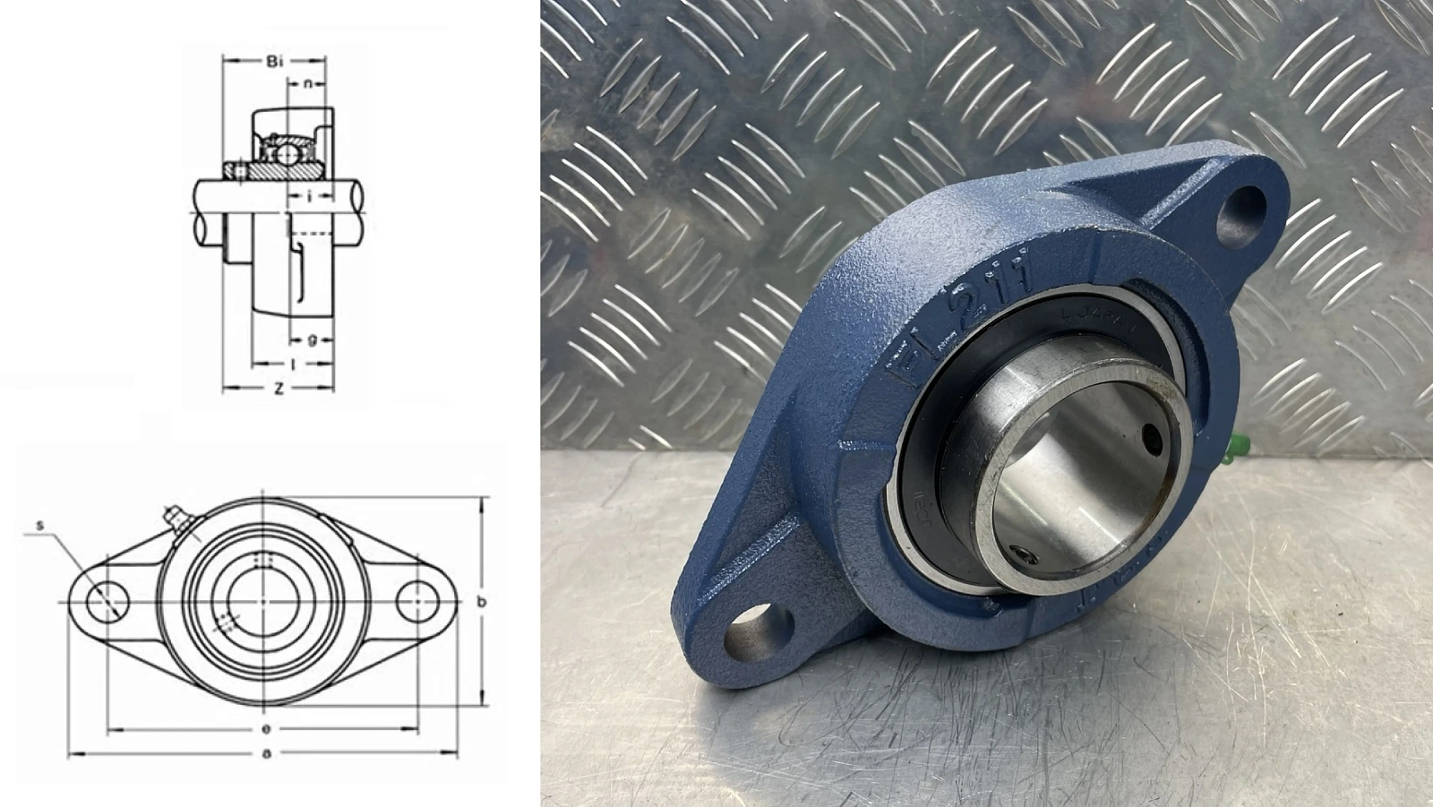 Подшипник корпусный 480211UCFL (UCFL211) 55×224×58 мм FBJ