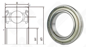 Подшипник 80112 (70) (6012ZZEC3) радиальный шариковый 60-95-18 мм