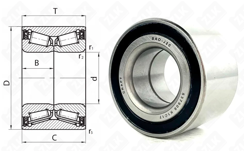 Подшипник роликовый 537906К1С17 (JRM3049/JRM3010XDA) 30×60×37 мм Craft
