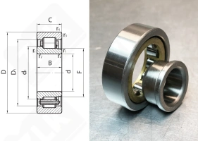 Подшипник 42205Л (NJ205EMC3) радиальный роликовый 25-52-15 мм