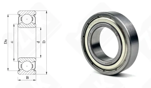 Подшипник 1000904 ZZ (61904ZZ,6904ZZ) радиальный шариковый 20-37-9 мм