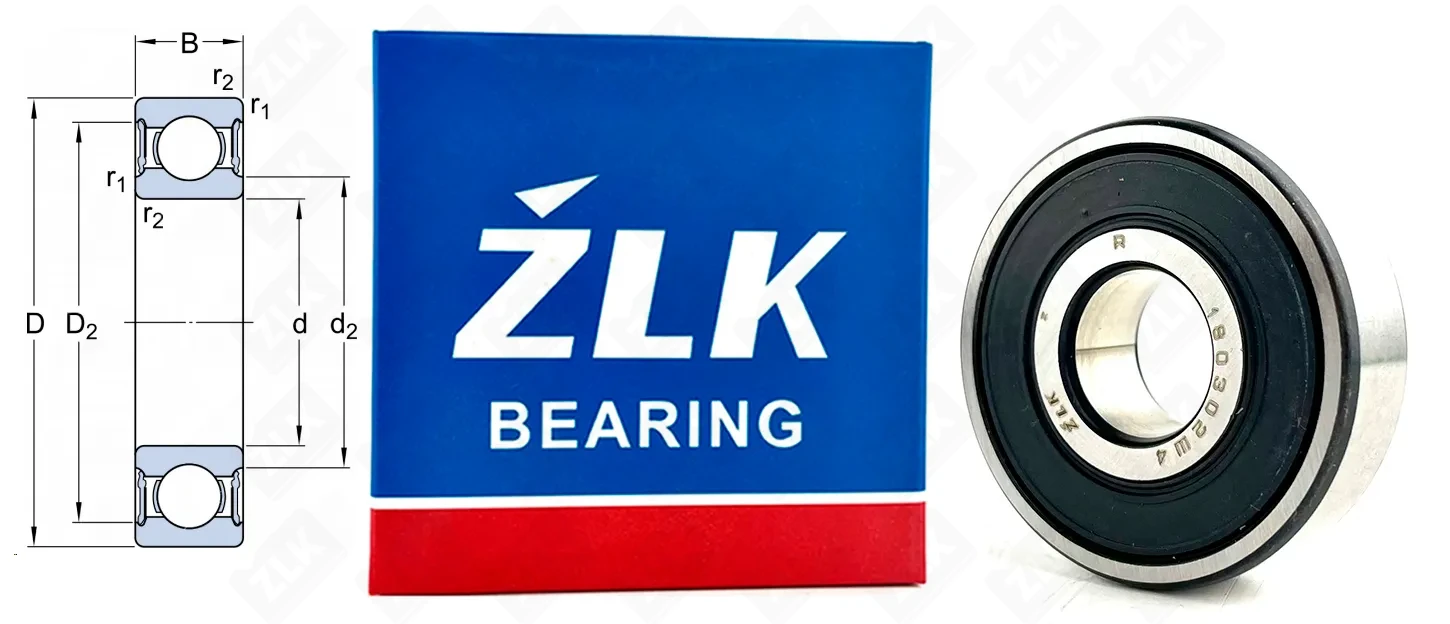 Подшипник шариковый 180302 Ш4 (6302-2RS) 15×42×13 мм ZLK