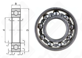 Подшипник 1000900 (61900,6900) радиальный шариковый 10-22-6 мм
