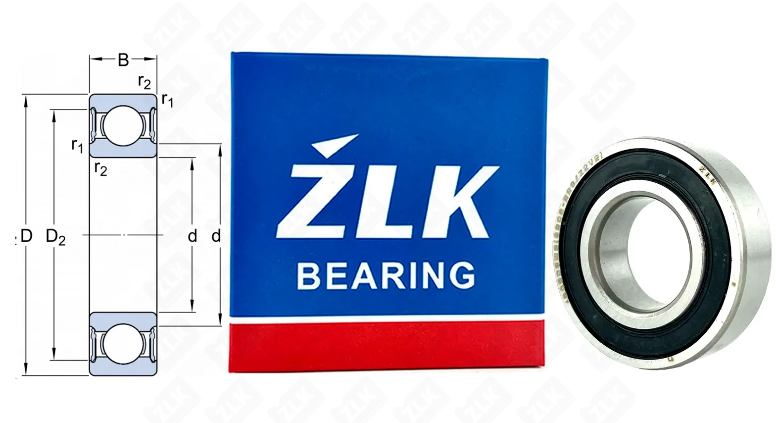 Подшипник шариковый 180205 Ш2 (6205-2RSZ2V2) 25×52×15 мм ZLK