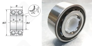 Подшипник 38BWD01A1ACA1ZA радиально-упорный шариковый 38-74-33/36 мм
