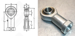 Шарнирный наконечник TSFL20C (PHS20ECL GIR20DO-2RS) 20-40-25 мм