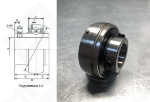 Подшипник 480204UC (UC204) шариковый 20-47-31 мм