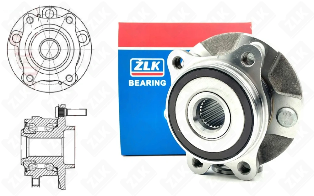 Подшипниковый ступичный узел 62BWKH10D радиально-упорный шариковый 26-90-76,5 мм