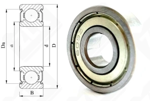 Подшипник 80019 (609ZZ) радиальный шариковый 9-24-7 мм