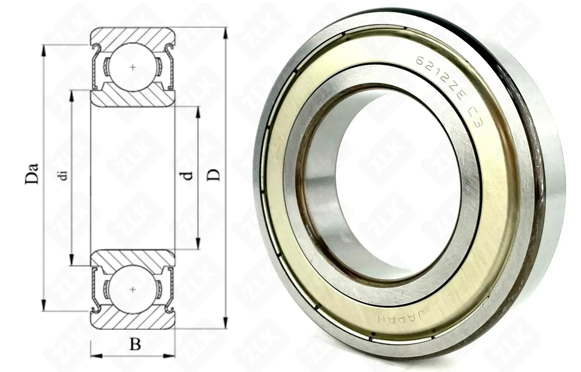 Подшипник шариковый 80212 (6212ZZEC3) 60×110×22 мм Nachi оригинал