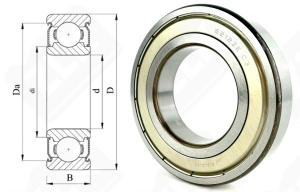 Подшипник 80212 (70) (6212ZZEC3) радиальный шариковый 60-110-22 мм