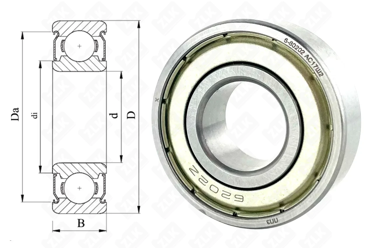 Подшипник шариковый 80202 (6202ZZ) 15×35×11 мм ППЗ