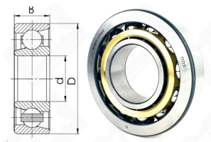 Подшипник 66312Л (7312BM) радиально-упорный шариковый 60-130-31 мм