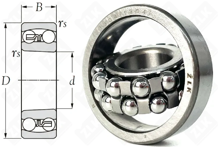 Подшипник шариковый 1304 (1304) 20×52×15 мм ZLK