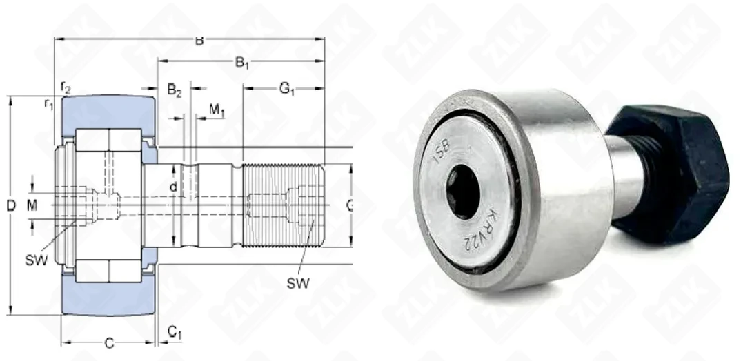 Подшипник роликовый  (KRV22PP) 10×22×13.2 мм ISB-NBS