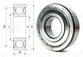 Подшипник шариковый 80307 (6307-2Z/C4) 35×80×21 мм