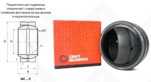 Подшипник ШС35 (GE35ES2RS) шарнирный 35-55-21/26 мм