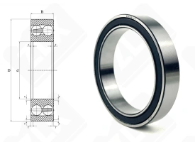 Подшипник 3811 (38112RS) радиально-упорный шариковый 55-72-13 мм