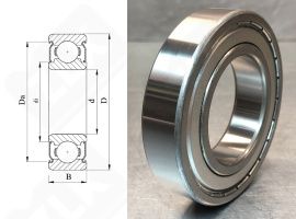 Подшипник 80216 (6216ZZ) радиальный шариковый 80-140-26 мм