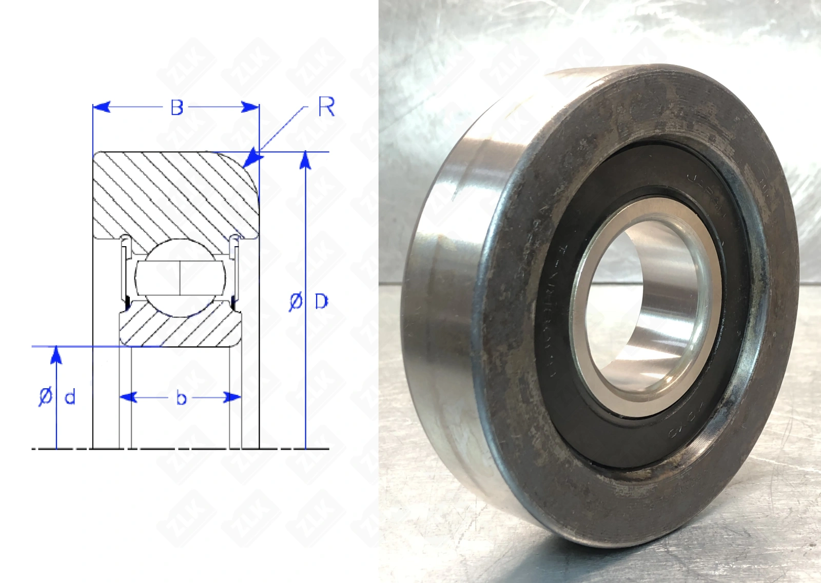 Подшипник шариковый (63355-32880-71) 45×124.5×37 мм Toyota