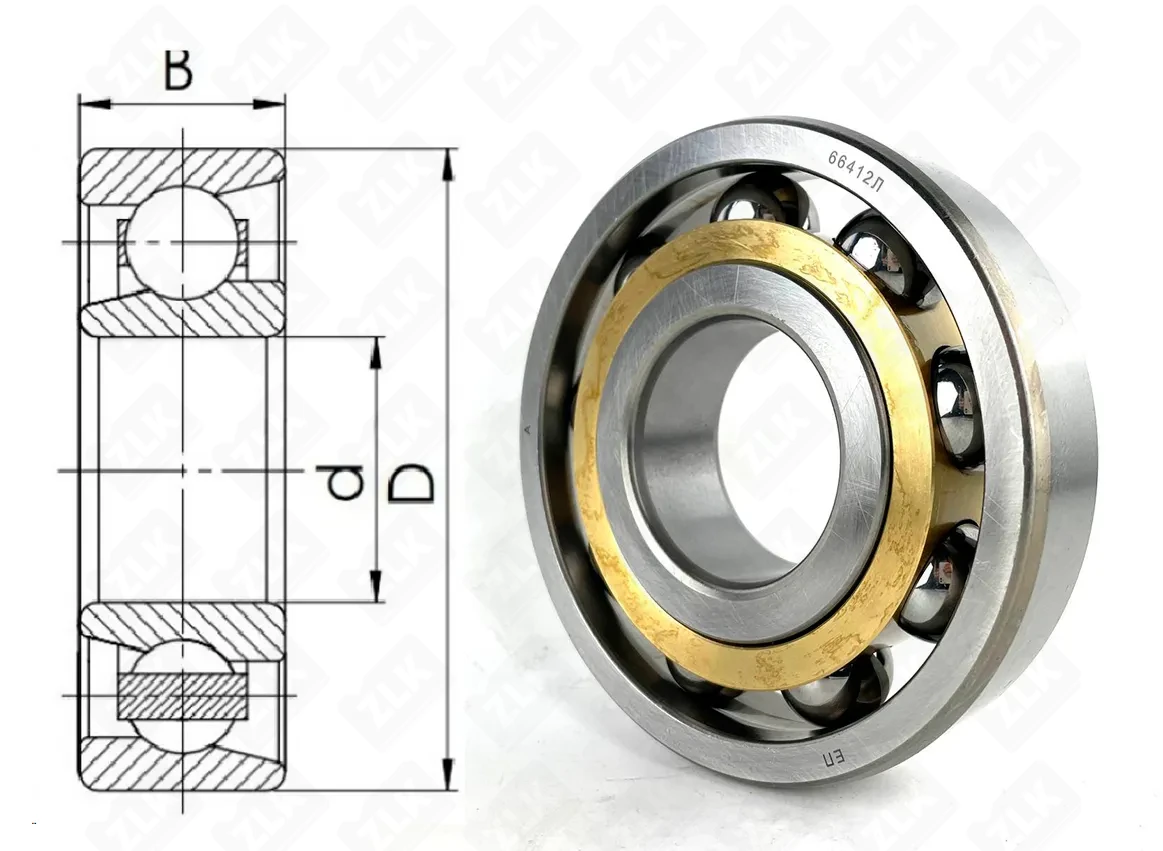 Подшипник шариковый 66412Л (7412 BM) 60×150×35 мм ЕП